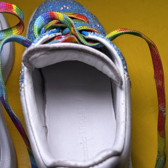 Alexander McQueen Kids Sneaker Blue Glitter Shoe 27 D - Picture 16 of 16